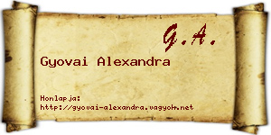 Gyovai Alexandra névjegykártya